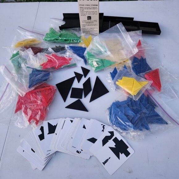 Vintage Tangoes Pattern Puzzle Game Chinese Patterns Tangram Puzzles CLASSROOM S - Picture 2 of 10